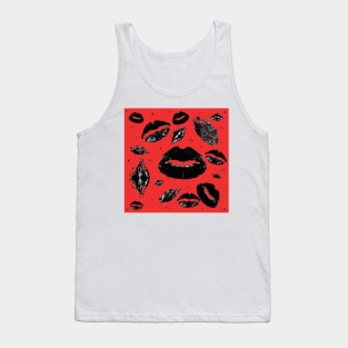 Kisses All Over (Black & Red) Tank Top